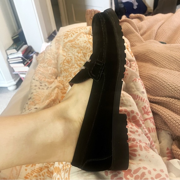 Salvatore Ferragamo Sport Black Suede Leather Loafers with Gold Buckle –Size 8.5 - Picture 16 of 16